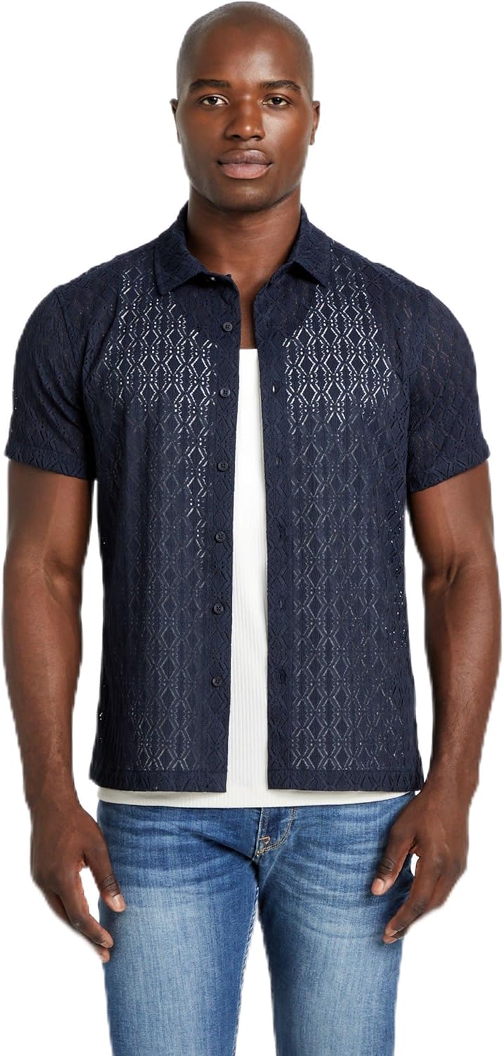 Мужская короткая рубашка Reeves Woven от GUESS, Bleu Elegant
Мужская короткая рубашка Reeves Woven от GUESS, Bleu Elegant