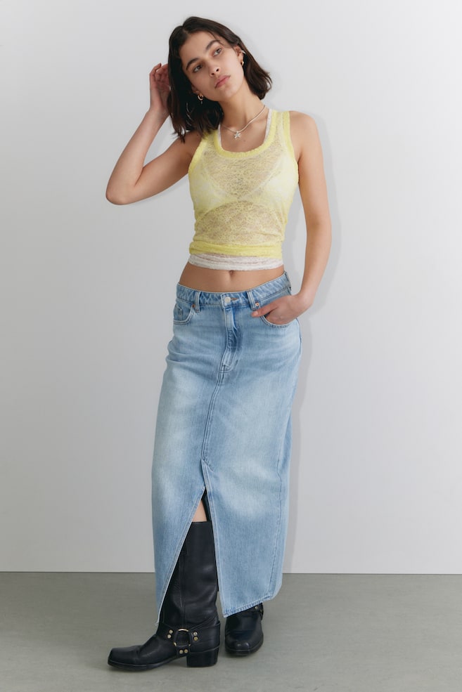 Джинсовая юбка миди длины Monki, синий
Джинсовая юбка миди длины Monki, синий