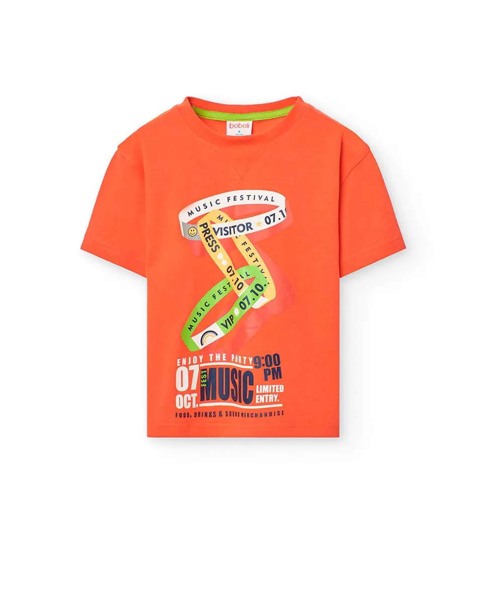 Футболка для мальчиков с короткими рукавами и круглым вырезом Boboli, оранжевый
Футболка для мальчиков с короткими рукавами и круглым вырезом Boboli, оранжевый