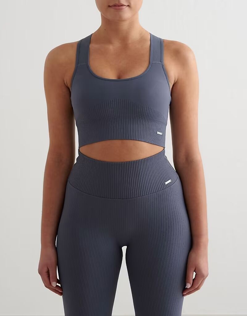 Бесшовный бюстгальтер с высокой поддержкой Storm синего цвета в рубчик Aim'N
Бесшовный бюстгальтер с высокой поддержкой Storm синего цвета в рубчик Aim'N