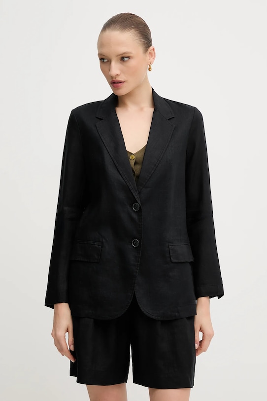 Льняной пиджак United Colors Of Benetton, черный
Льняной пиджак United Colors Of Benetton, черный
