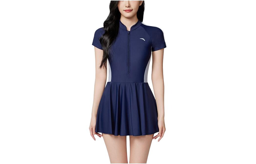 Юбка для плавания женская темно-синяя/светло-серая Anta 
Юбка для плавания женская темно-синяя/светло-серая Anta