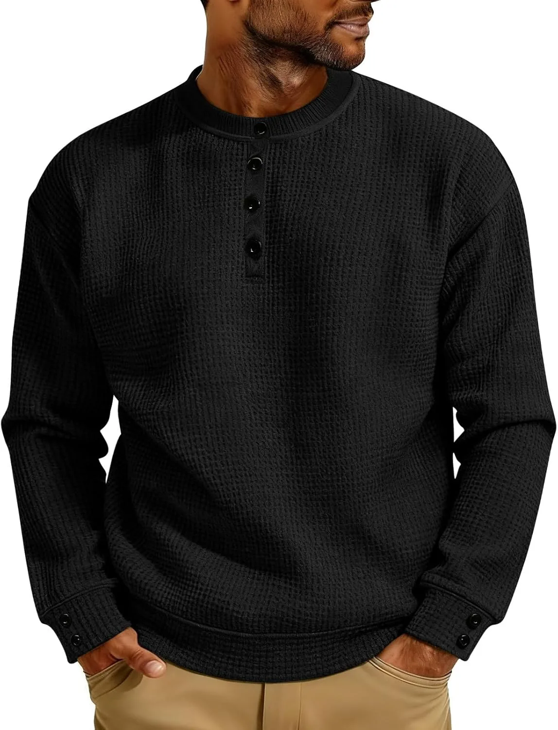 Мужская хенли с длинными рукавами
Мужская хенли с длинными рукавами