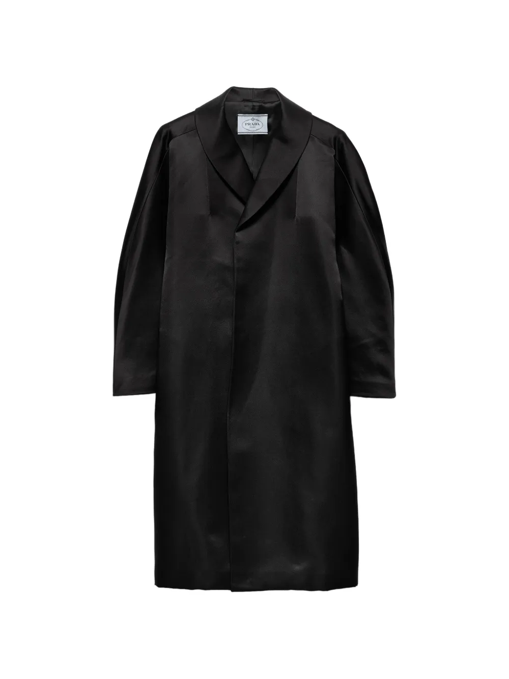 Однобортное атласное пальто Prada, черный
Однобортное атласное пальто Prada, черный