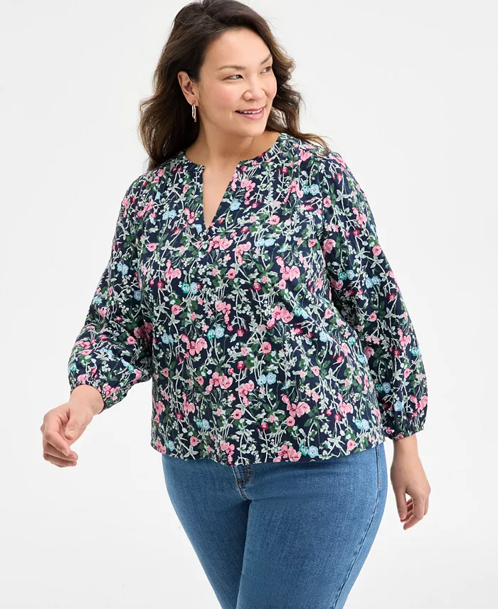 Повседневная блуза свободного кроя с цветочным принтом из шифона, размеры plus size Style & Co, мультиколор
Повседневная блуза свободного кроя с цветочным принтом из шифона, размеры plus size Style & Co, мультиколор