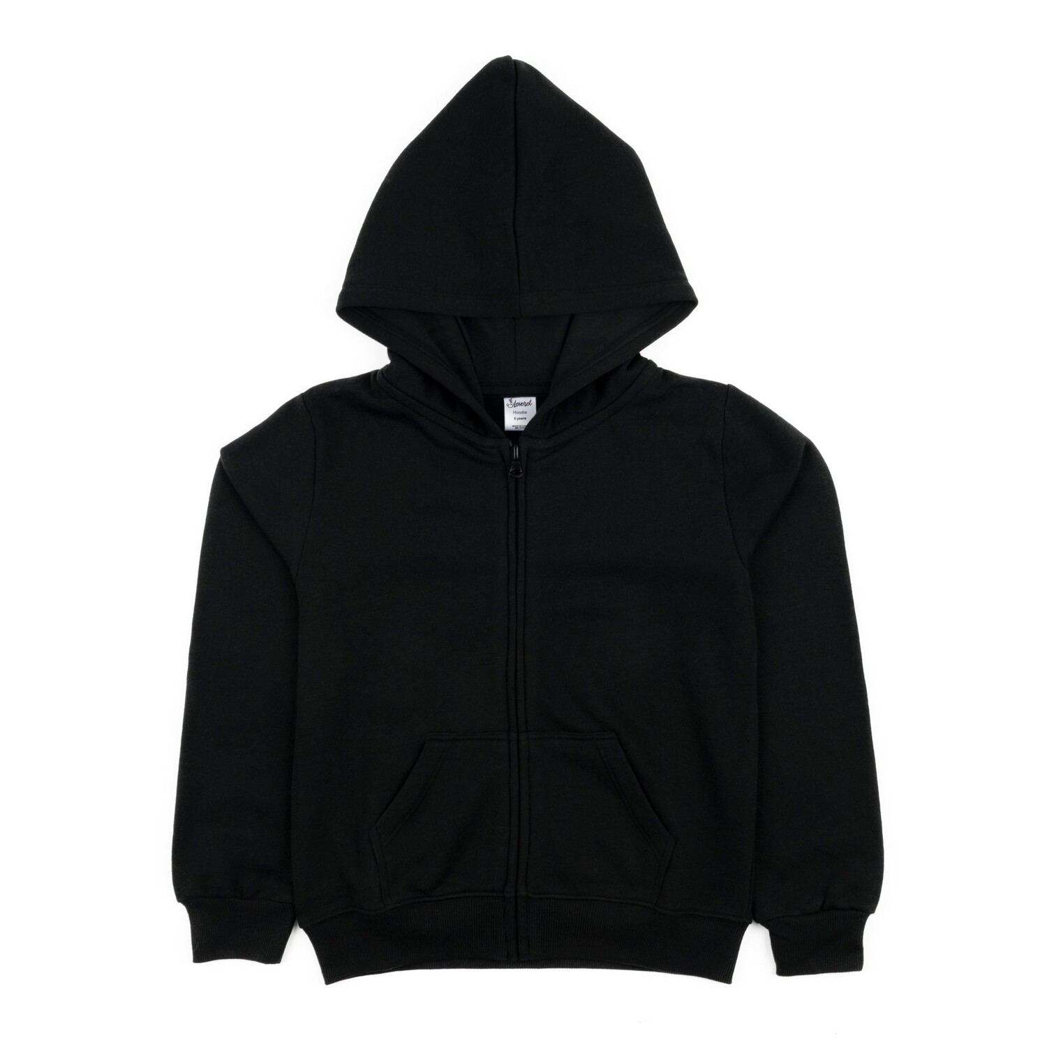 Детская толстовка на молнии, черный 
Детская толстовка на молнии, черный