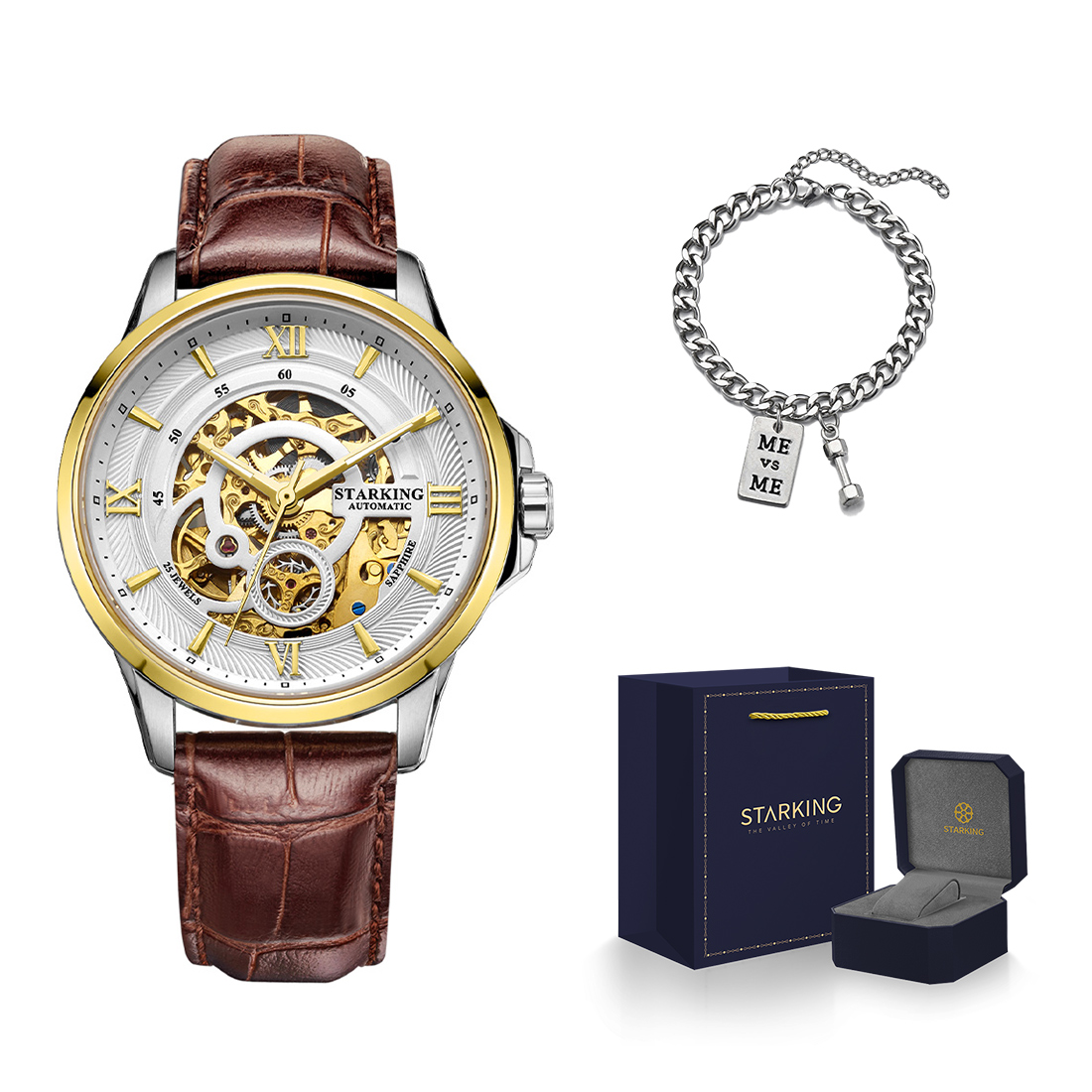 STARKING Часы Mechanical Movement Stainless Steel Watchband Watch Men's Watch Skeleton Dial
STARKING Часы Mechanical Movement Stainless Steel Watchband Watch Men's Watch Skeleton Dial