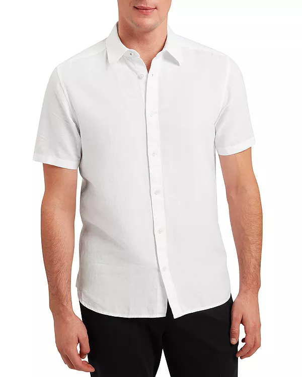 Рубашка с коротким рукавом, прямого кроя, из смесовой льняной ткани. Ted Baker, белый
Рубашка с коротким рукавом, прямого кроя, из смесовой льняной ткани. Ted Baker, белый