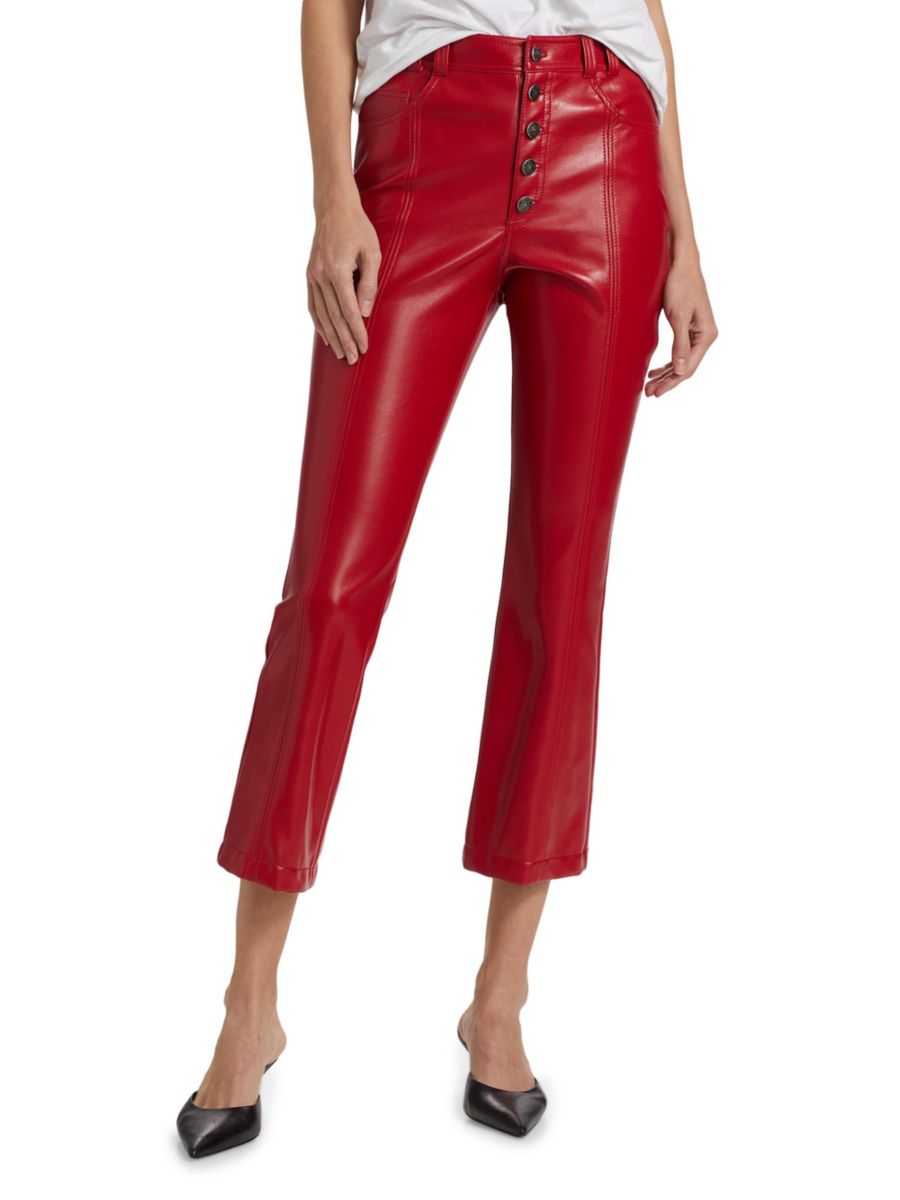 Укороченные брюки Roxette из искусственной кожи Cinq à Sept, цвет Red Currant 
Укороченные брюки Roxette из искусственной кожи Cinq à Sept, цвет Red Currant