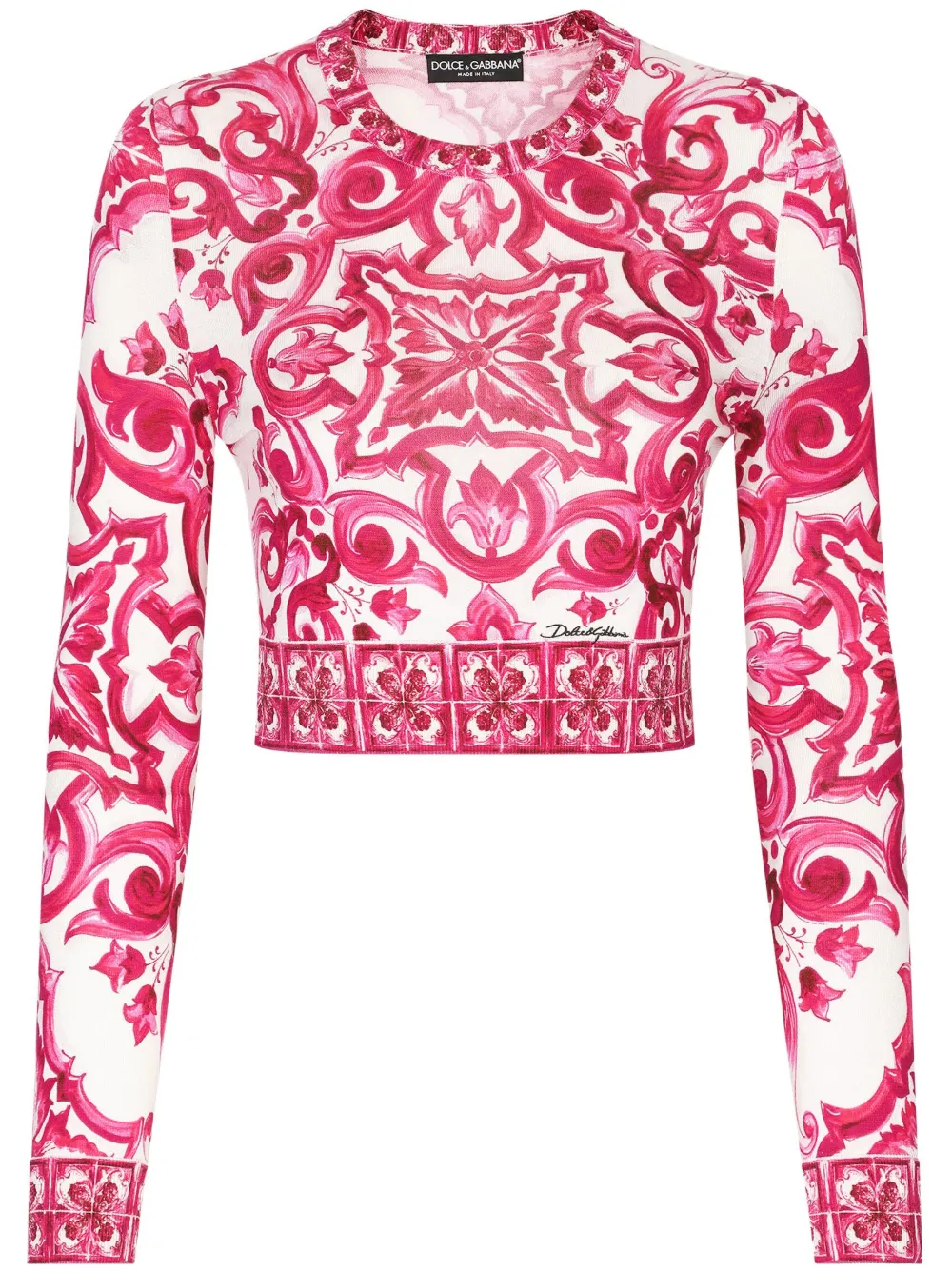 Укороченный джемпер с принтом Maiolica DOLCE & GABBANA, белый
Укороченный джемпер с принтом Maiolica DOLCE & GABBANA, белый