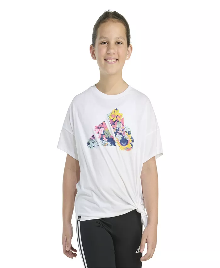 Футболка с коротким рукавом и завязками спереди для девочек постарше adidas, белый
Футболка с коротким рукавом и завязками спереди для девочек постарше adidas, белый