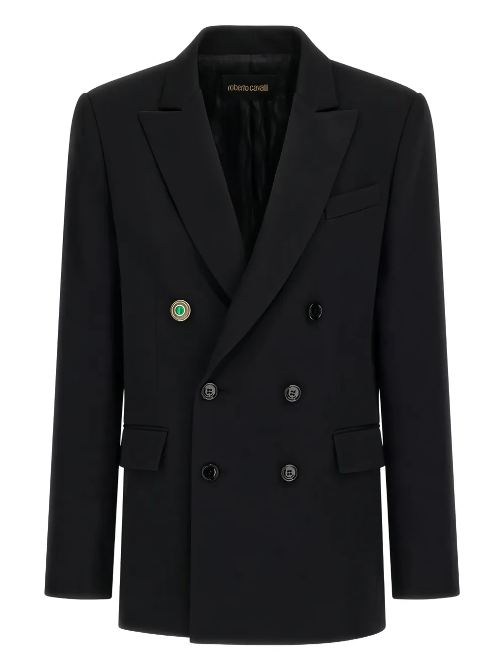 Двубортный блейзер Roberto Cavalli, черный
Двубортный блейзер Roberto Cavalli, черный