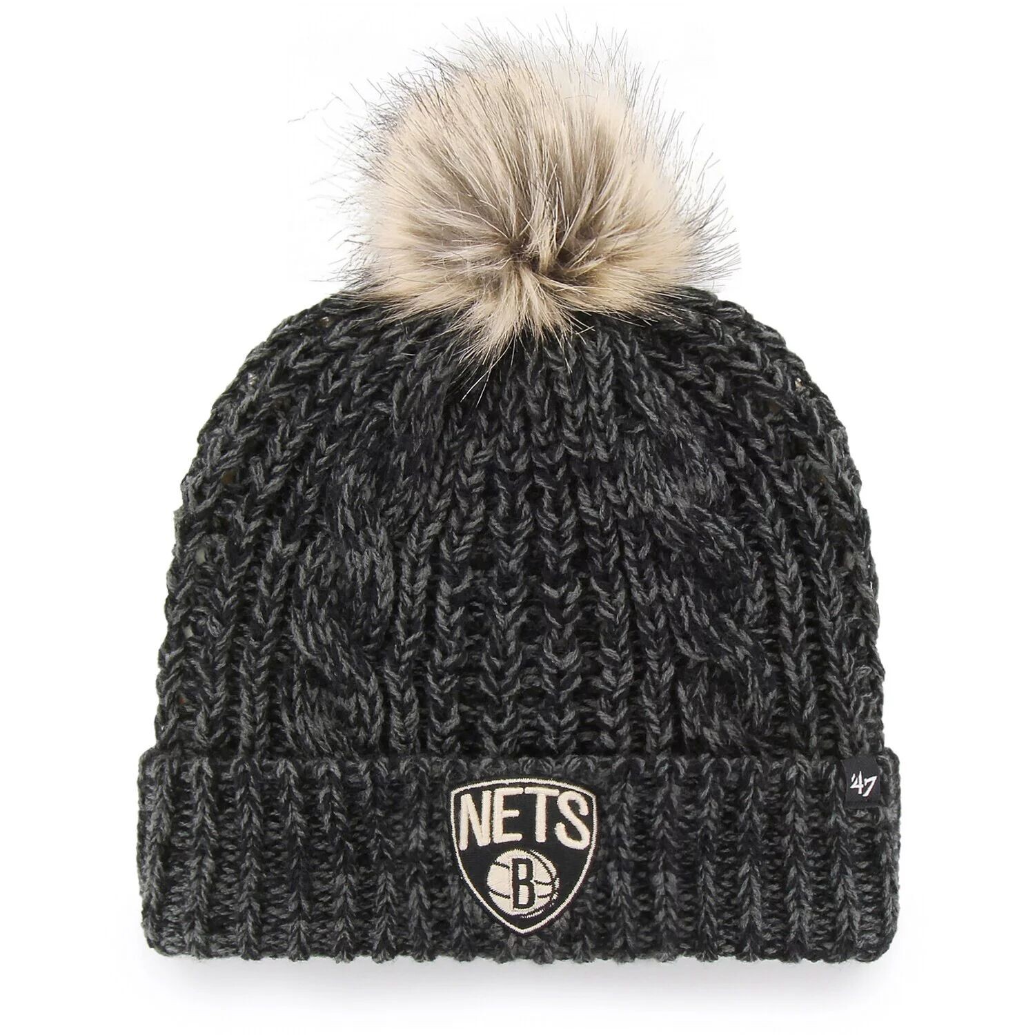 Черная женская вязаная шапка с манжетами и помпоном Brooklyn Nets Meeko '47 47 Brand
Черная женская вязаная шапка с манжетами и помпоном Brooklyn Nets Meeko '47 47 Brand