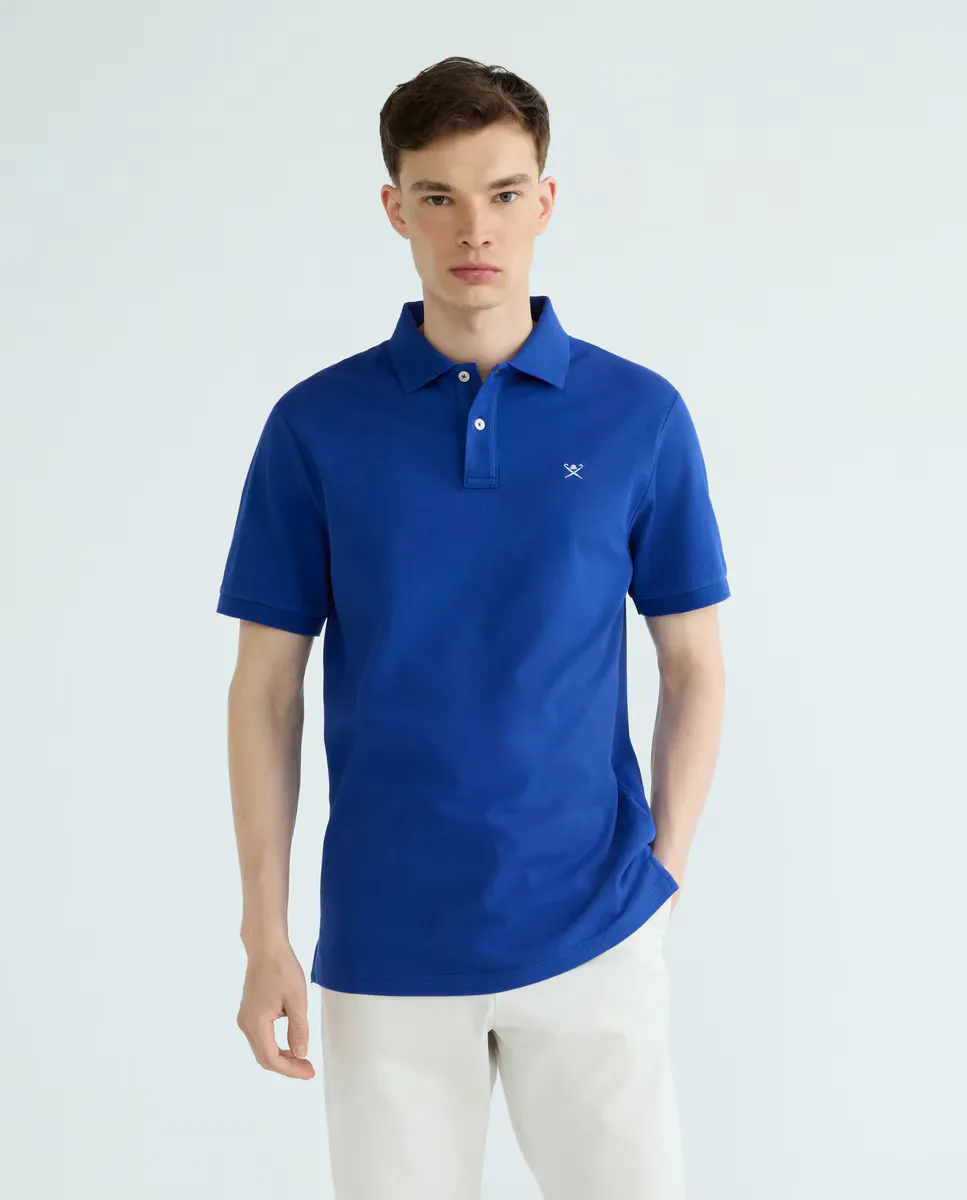 Мужская поло из пике с коротким рукавом Classic Fit Hackett, синий 
Мужская поло из пике с коротким рукавом Classic Fit Hackett, синий