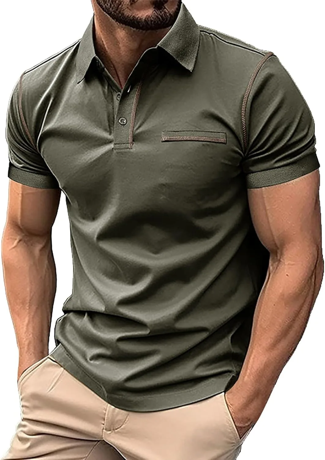Ymosrh мужская модная поло с коротким рукавом, карман, M-2XL
Ymosrh мужская модная поло с коротким рукавом, карман, M-2XL