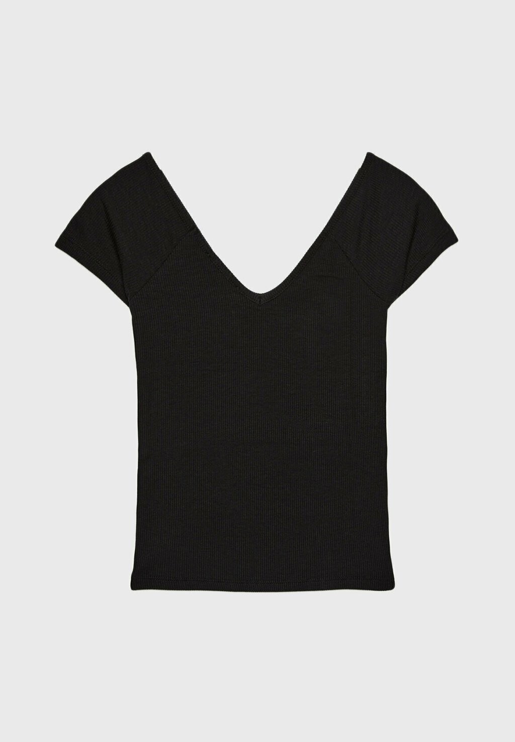 Базовая футболка V-NECK Stradivarius, черный
Базовая футболка V-NECK Stradivarius, черный