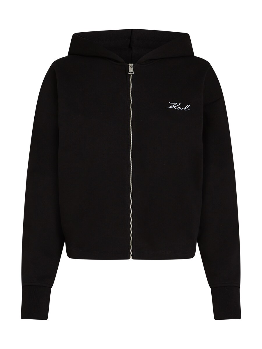 Толстовка с капюшоном на молнии Karl Lagerfeld, черный 
Толстовка с капюшоном на молнии Karl Lagerfeld, черный
