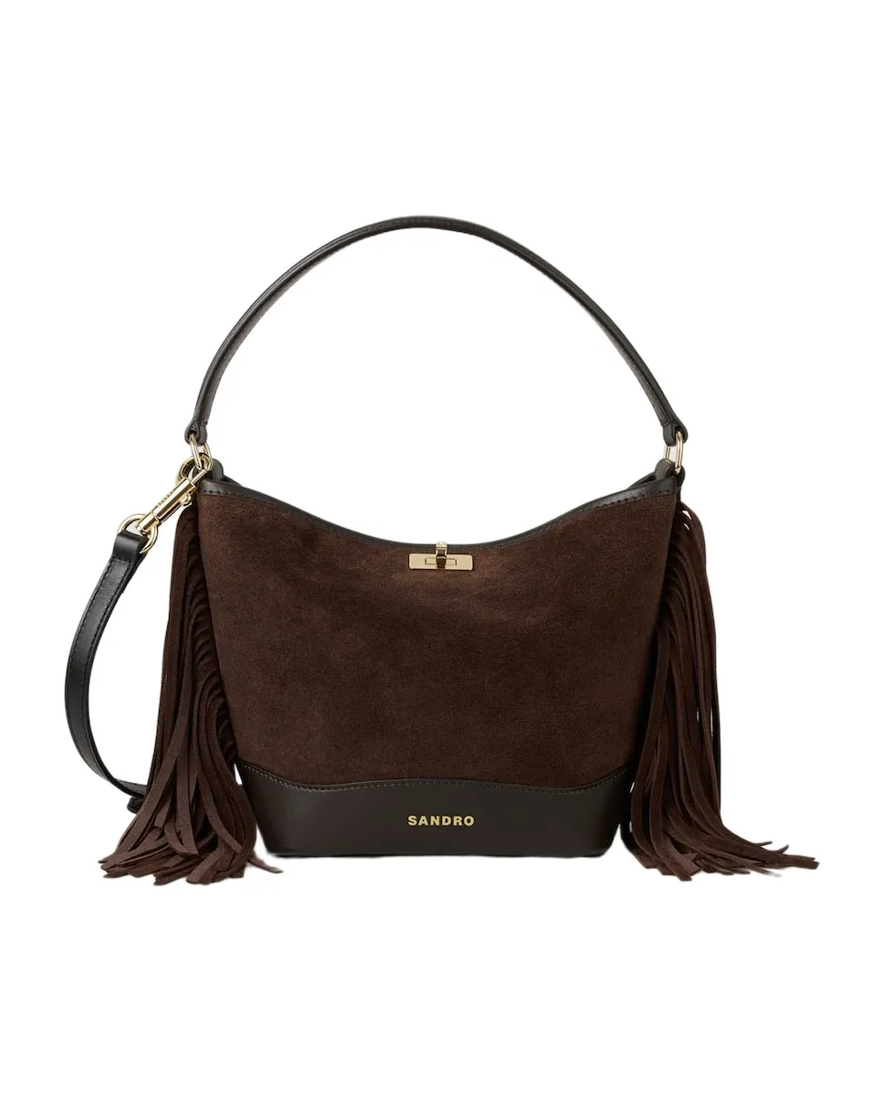 Женская замшевая сумка TANGOSO с бахромой Sandro, темно-коричневый
Женская замшевая сумка TANGOSO с бахромой Sandro, темно-коричневый
