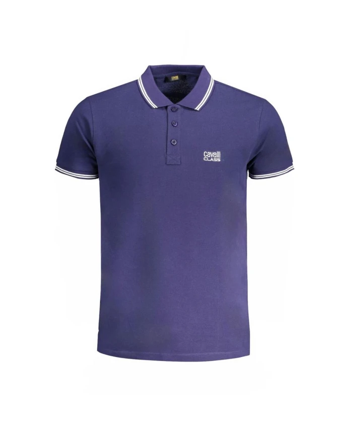 Синяя хлопковая рубашка-поло с вышивкой Cavalli Class, синий
Синяя хлопковая рубашка-поло с вышивкой Cavalli Class, синий