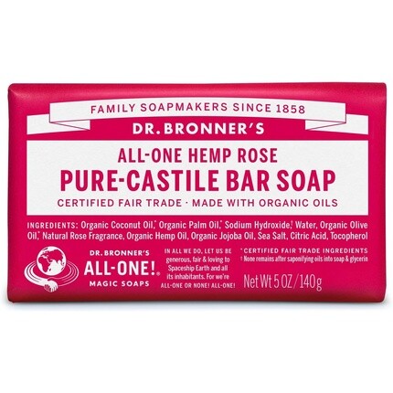 Кусковое мыло Dr Bronner'S 3-в-1 "Чистая кастильская роза", 140 г, Dr. Bronner'S
Кусковое мыло Dr Bronner'S 3-в-1 "Чистая кастильская роза", 140 г, Dr. Bronner'S