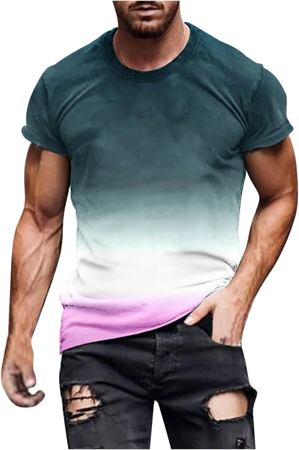 Мужская футболка Casual с градиентом, короткий рукав, Regular Fit
Мужская футболка Casual с градиентом, короткий рукав, Regular Fit