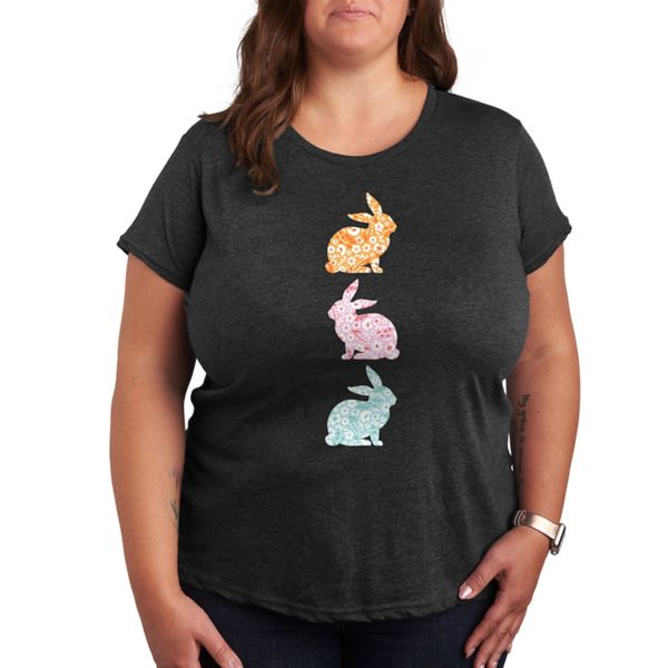 Футболка с рисунком кроликов в стиле пэчворк для полных Licensed Character, серый
Футболка с рисунком кроликов в стиле пэчворк для полных Licensed Character, серый