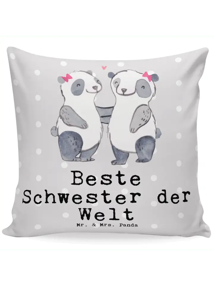 Подушка Mr & Mrs Panda 40x40 Panda Beste Schwester der Welt mit, пастельно-серый
Подушка Mr & Mrs Panda 40x40 Panda Beste Schwester der Welt mit, пастельно-серый