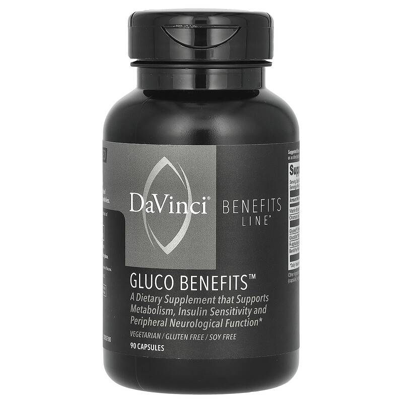 DaVinci Laboratories, Benefits Line, Gluco Benefits, 90 капсул
DaVinci Laboratories, Benefits Line, Gluco Benefits, 90 капсул