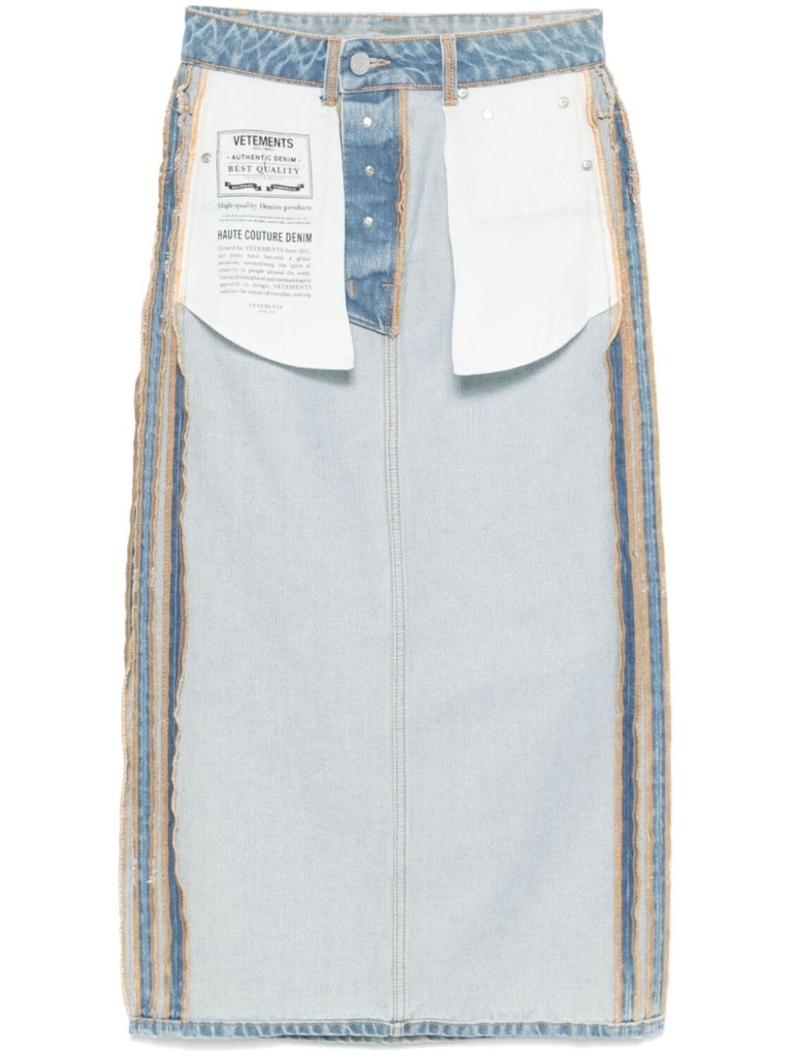 Джинсовая юбка миди Inside-Out VETEMENTS, синий
Джинсовая юбка миди Inside-Out VETEMENTS, синий