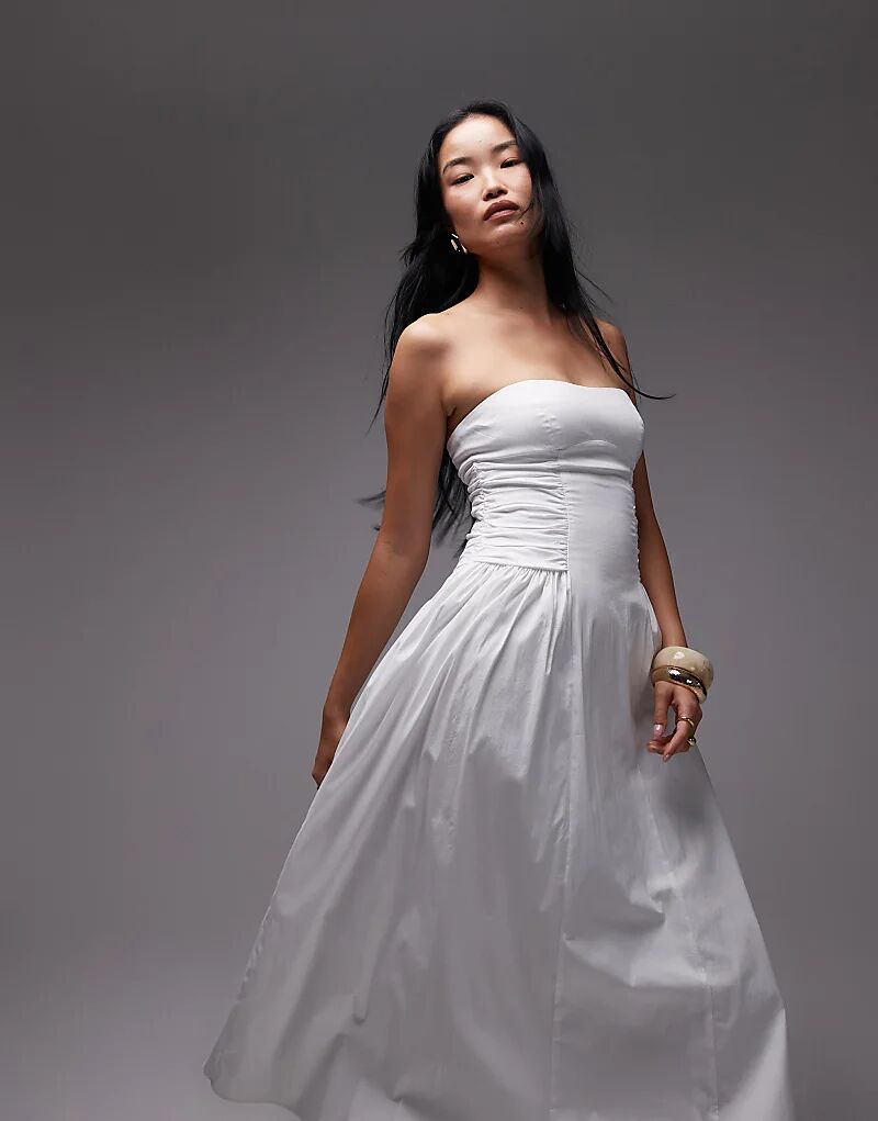 Длинное платье-бандо с лифом-бандо Mango с Кайей Гербер, белое, из хлопка
Длинное платье-бандо с лифом-бандо Mango с Кайей Гербер, белое, из хлопка