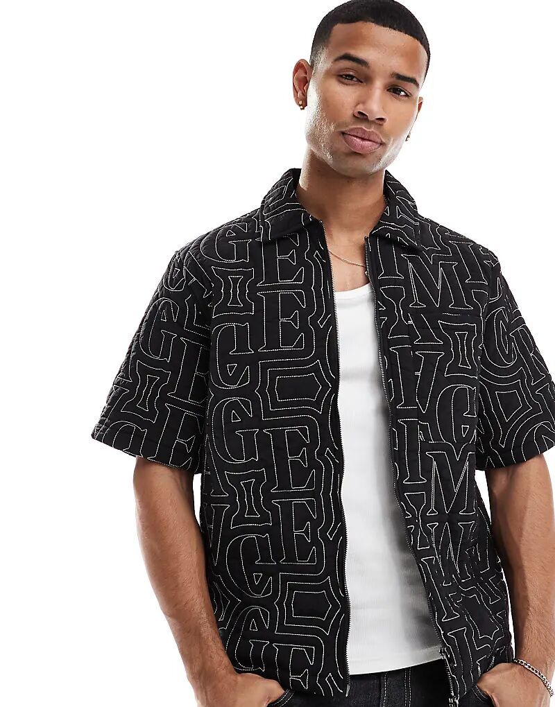 Рубашка на молнии с вышивкой из лоскутного шитья черного цвета Criminal Damage
Рубашка на молнии с вышивкой из лоскутного шитья черного цвета Criminal Damage