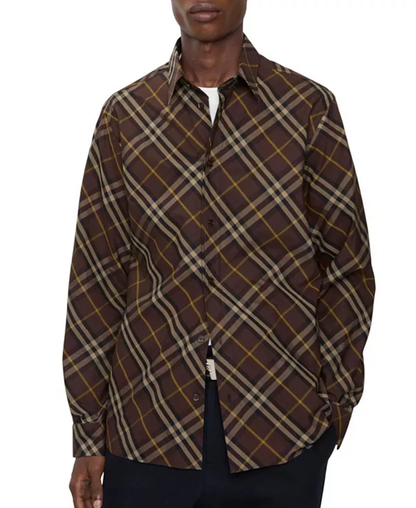 Хлопковая рубашка с клетчатым рисунком Burberry, коричневый
Хлопковая рубашка с клетчатым рисунком Burberry, коричневый