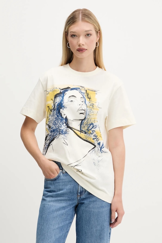 Хлопковая футболка PORTRAIT Desigual, бежевый
Хлопковая футболка PORTRAIT Desigual, бежевый