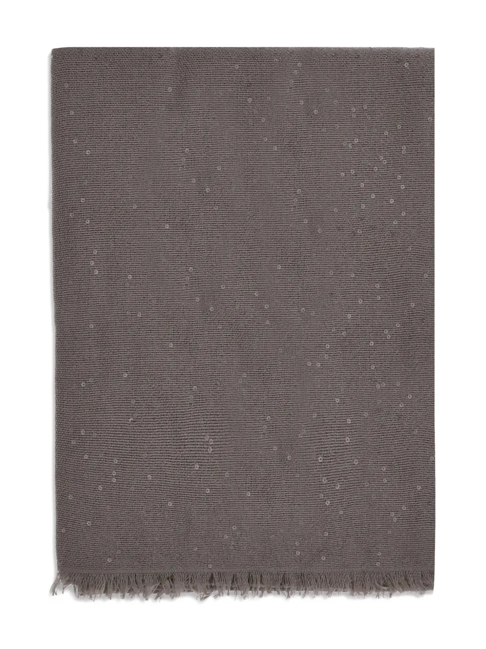 Шарф с бахромой, украшенный пайетками Brunello Cucinelli, коричневый
Шарф с бахромой, украшенный пайетками Brunello Cucinelli, коричневый