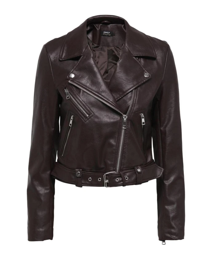 Коричневая байкерская куртка из искусственной кожи Only, коричневый
Коричневая байкерская куртка из искусственной кожи Only, коричневый
