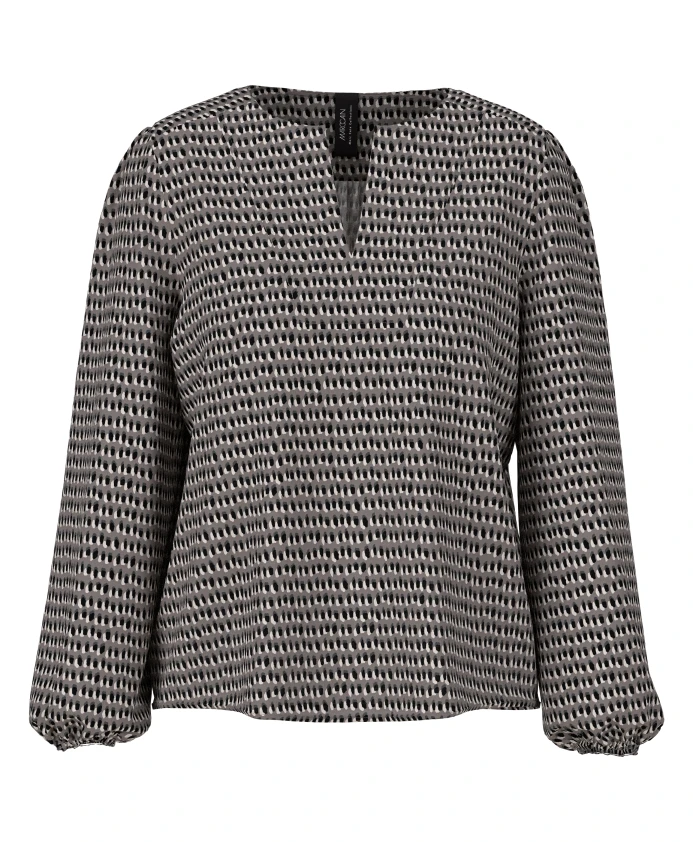 Вискозная блузка с принтом в виде блесток. Marc Cain, серый
Вискозная блузка с принтом в виде блесток. Marc Cain, серый