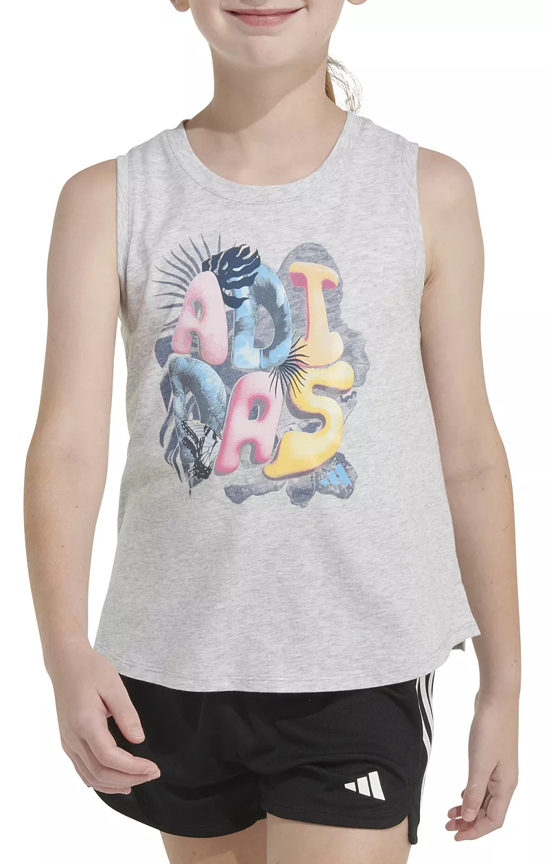 Футболка на бретельках Adidas длиной до талии для девочек, светло-серый
Футболка на бретельках Adidas длиной до талии для девочек, светло-серый