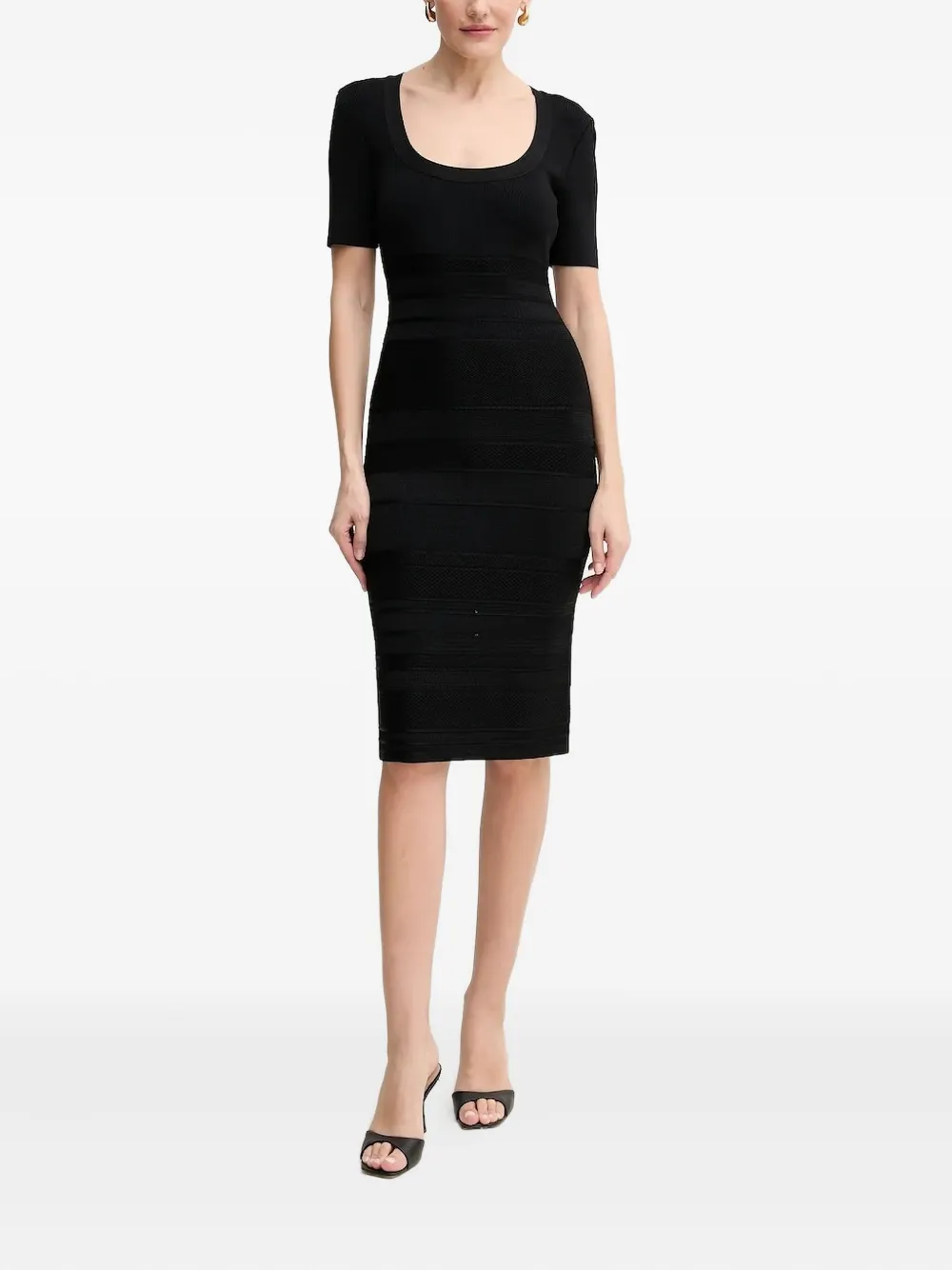 Платье миди с короткими рукавами Hervé Léger, черный
Платье миди с короткими рукавами Hervé Léger, черный