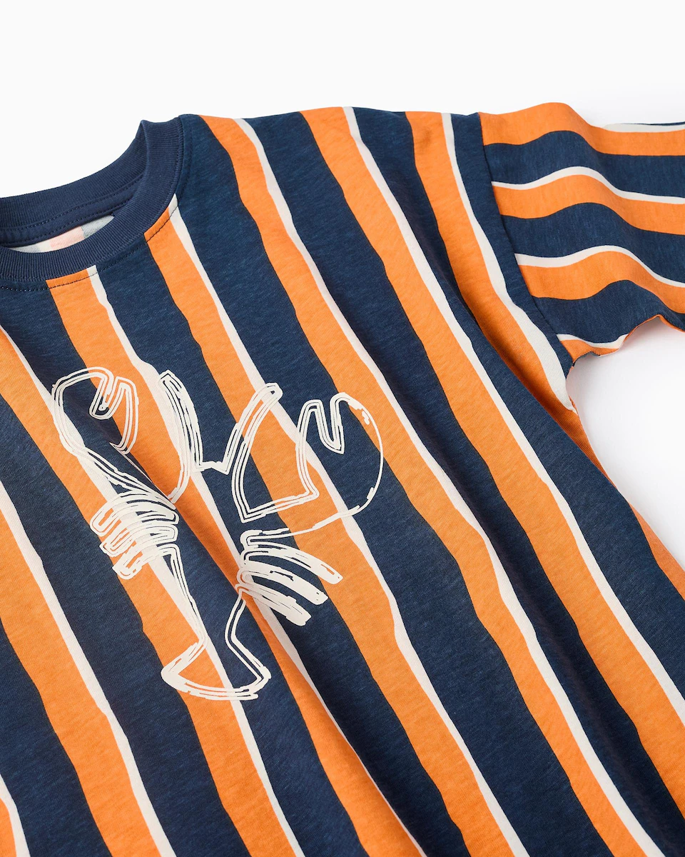 Детская футболка 100% хлопок в полоску с принтом спереди Zippy, оранжевый
Детская футболка 100% хлопок в полоску с принтом спереди Zippy, оранжевый