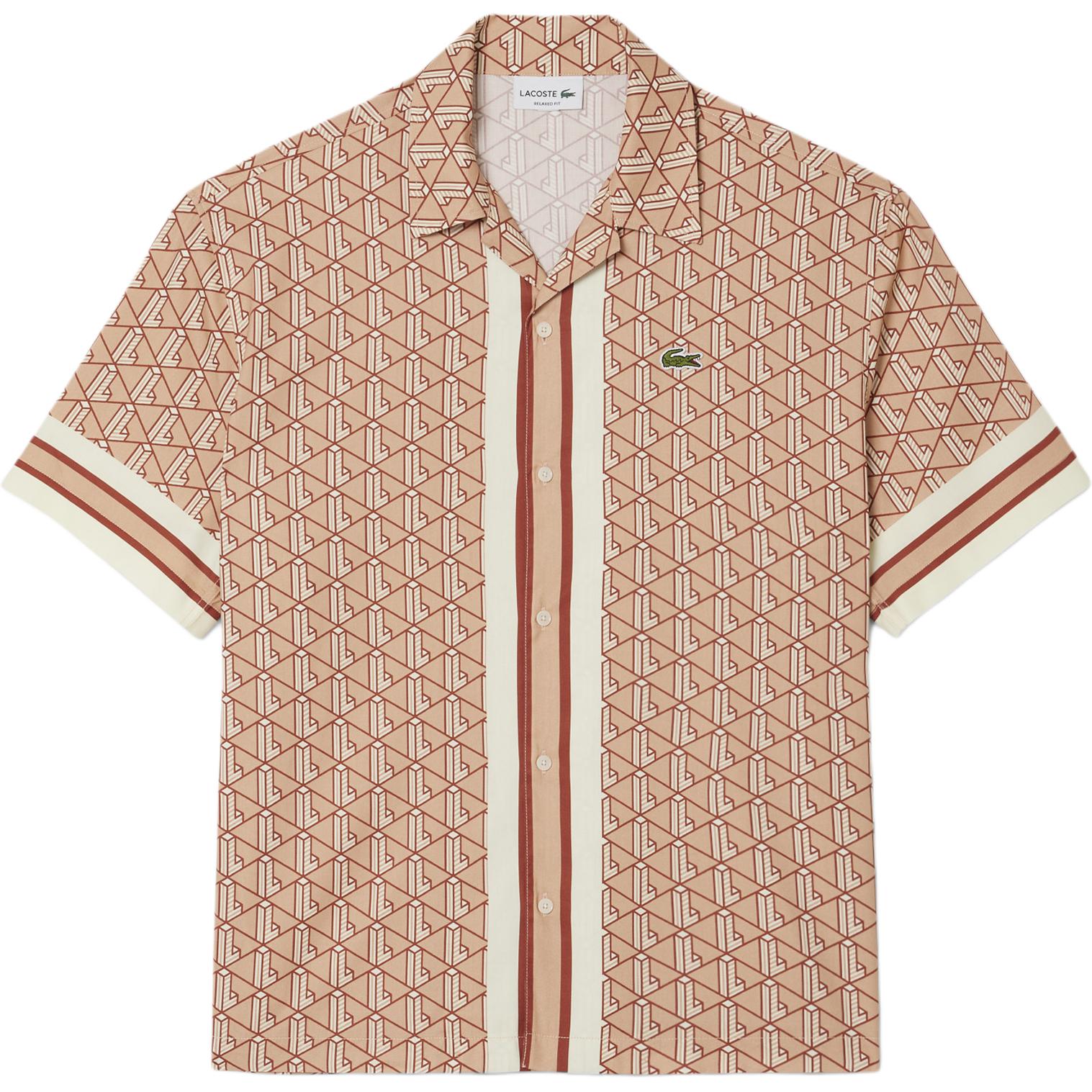 Рубашка с монограммой LACOSTE, бежевый/коричневый/белый
Рубашка с монограммой LACOSTE, бежевый/коричневый/белый