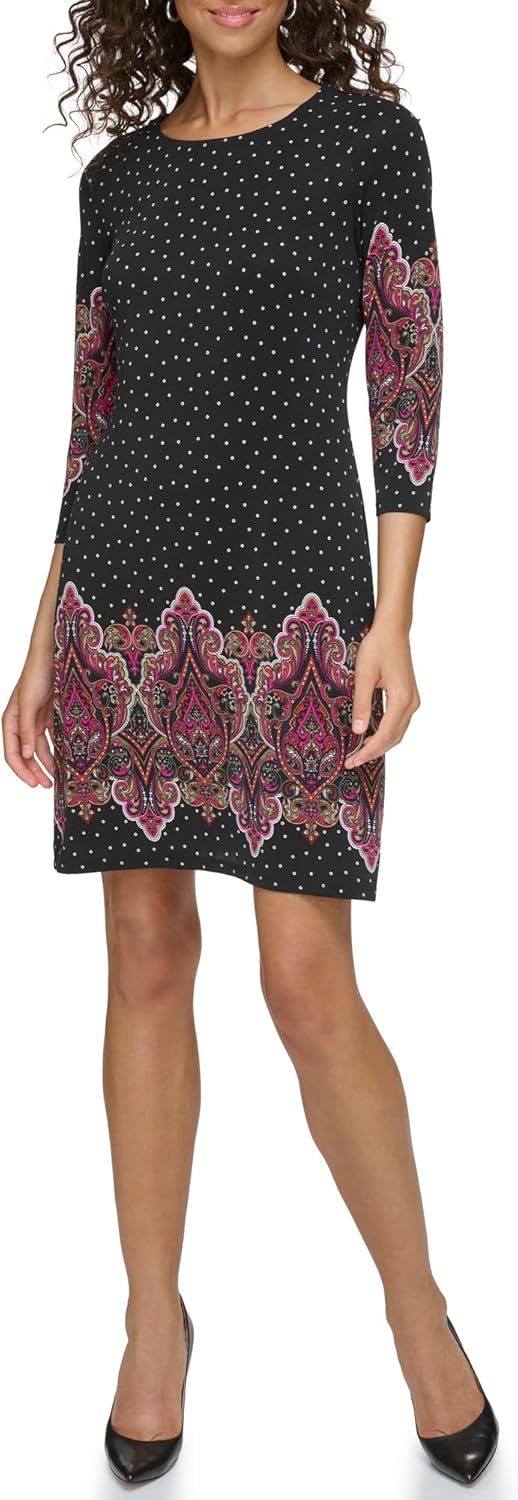 Женское мини-платье-футляр Tommy Hilfiger с рукавами 3/4 и круглым вырезом, Black Combo
Женское мини-платье-футляр Tommy Hilfiger с рукавами 3/4 и круглым вырезом, Black Combo