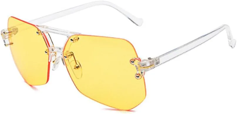 Солнцезащитные очки без оправы для женщин, солнцезащитные очки с градиентными линзами серого и синего цвета, очки без оправы для мужчин MTZJH, Clear-yellow
Солнцезащитные очки без оправы для женщин, солнцезащитные очки с градиентными линзами серого и синего цвета, очки без оправы для мужчин MTZJH, Clear-yellow