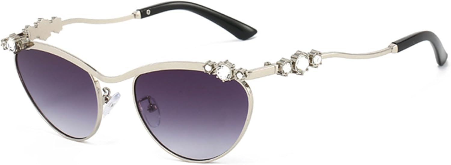 Женские солнцезащитные очки с блестящими стразами, овальные солнцезащитные очки с бриллиантами, защита от УФ-излучения UV400, модные металлические очки bullabulling, Silvery
Женские солнцезащитные очки с блестящими стразами, овальные солнцезащитные очки с бриллиантами, защита от УФ-излучения UV400, модные металлические очки bullabulling, Silvery