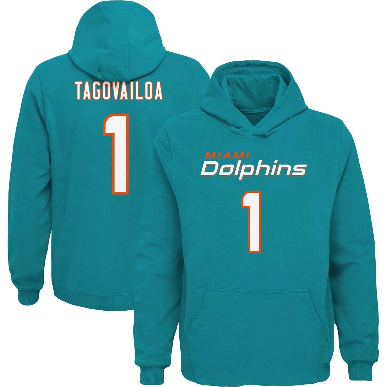 Молодежный пуловер с капюшоном Tua Tagovailoa Aqua Miami Dolphins Mainliner с именем и номером игрока Outerstuff
Молодежный пуловер с капюшоном Tua Tagovailoa Aqua Miami Dolphins Mainliner с именем и номером игрока Outerstuff