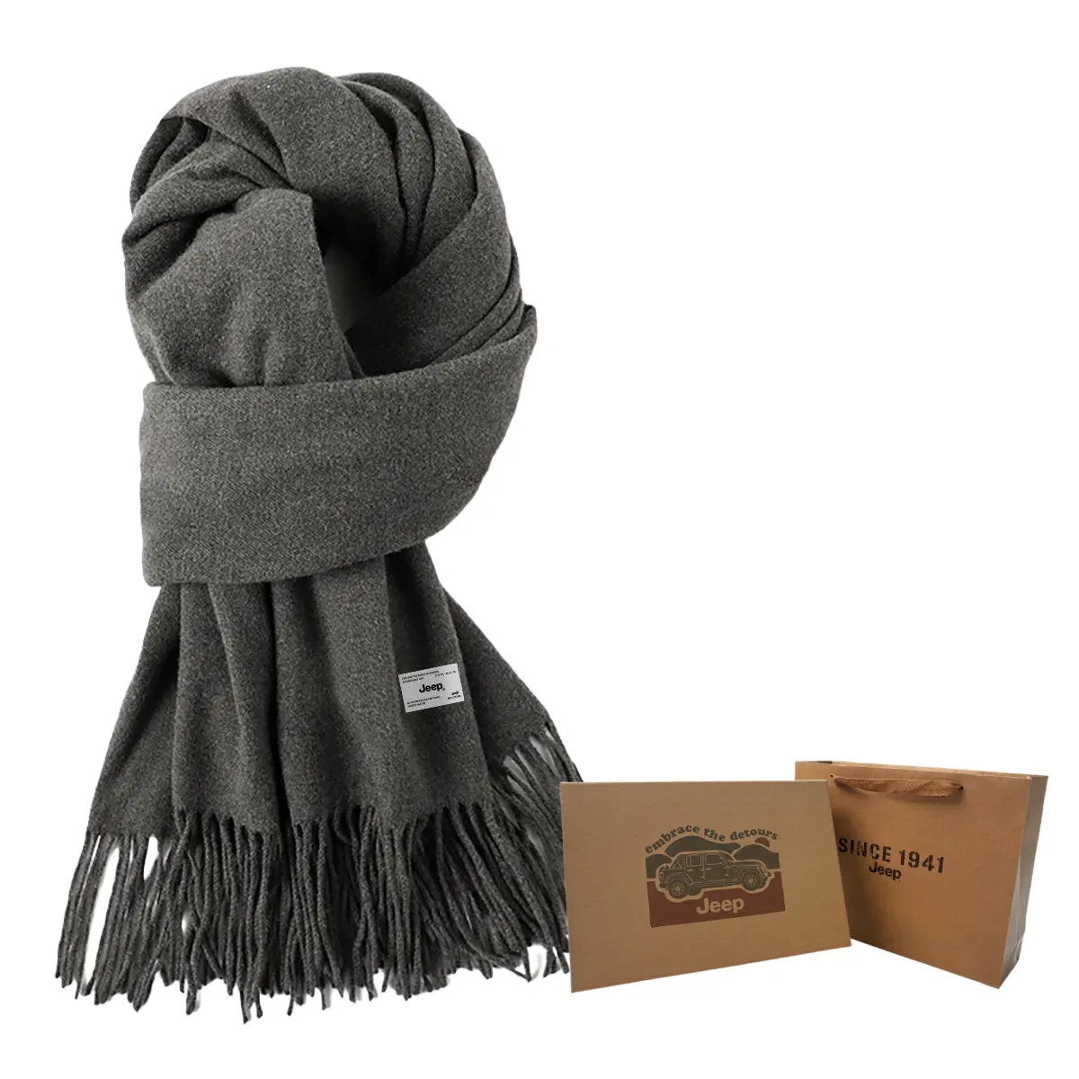 Акриловые вязаные шарфы Unisex Jeep, серый Jeep Gift Box Set
Акриловые вязаные шарфы Unisex Jeep, серый Jeep Gift Box Set