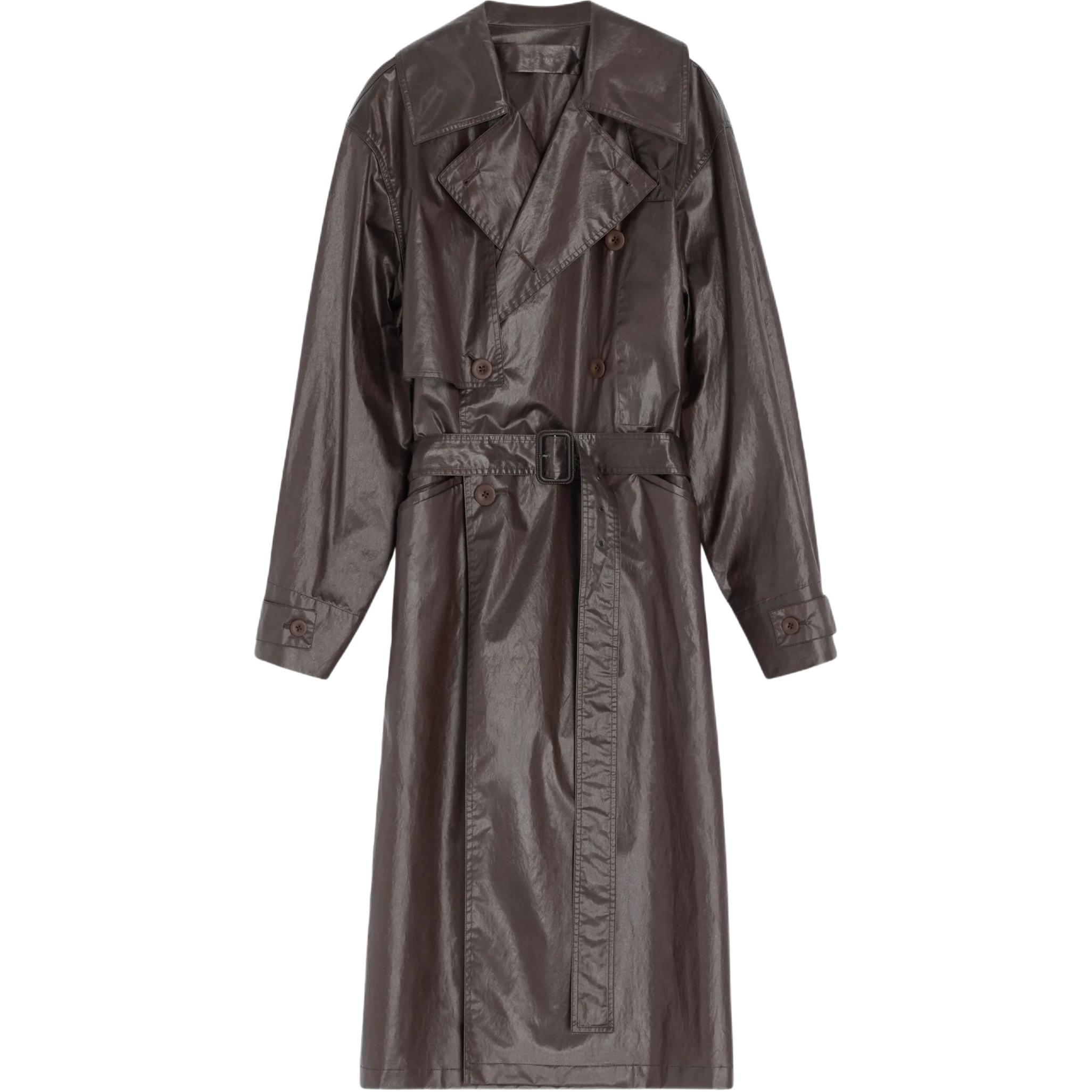Двубортный тренч с металлическим эффектом Lemaire, коричневый
Двубортный тренч с металлическим эффектом Lemaire, коричневый