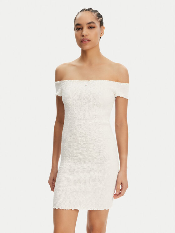 Летнее платье облегающего кроя DW0DW20298 Tommy Jeans, экрю
Летнее платье облегающего кроя DW0DW20298 Tommy Jeans, экрю