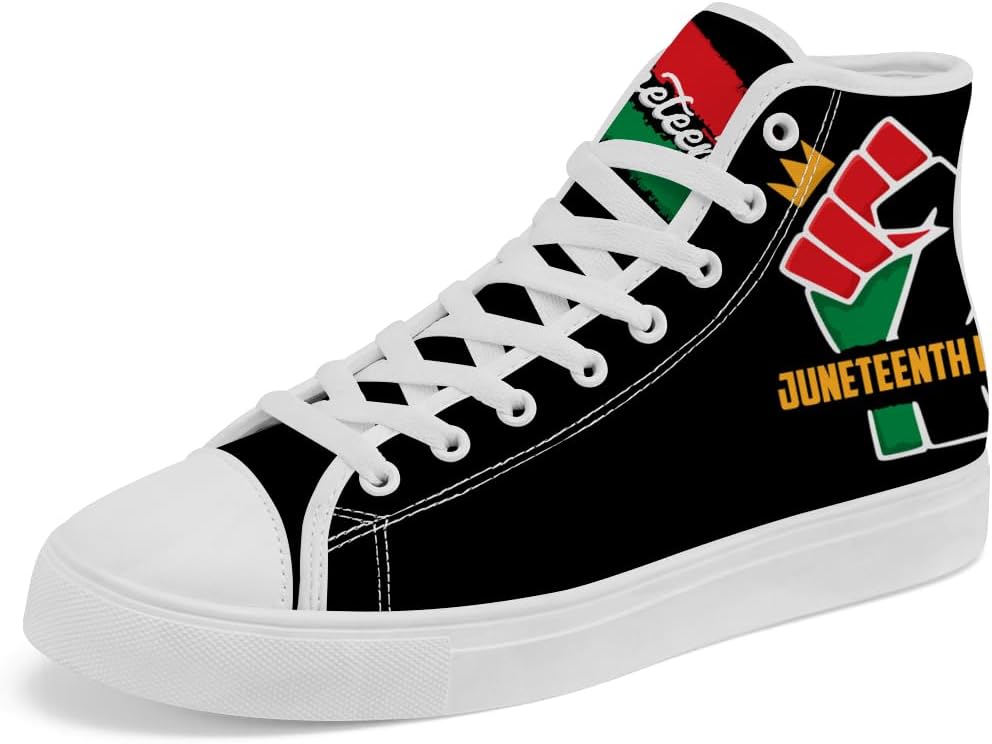 Кеды Chebing Juneteenth High Top черного цвета, обувь из канвы с высокой шнуровкой, повседневная обувь, подарок для мужчин и женщин на Месяц истории чернокожих
Кеды Chebing Juneteenth High Top черного цвета, обувь из канвы с высокой шнуровкой, повседневная обувь, подарок для мужчин и женщин на Месяц истории чернокожих
