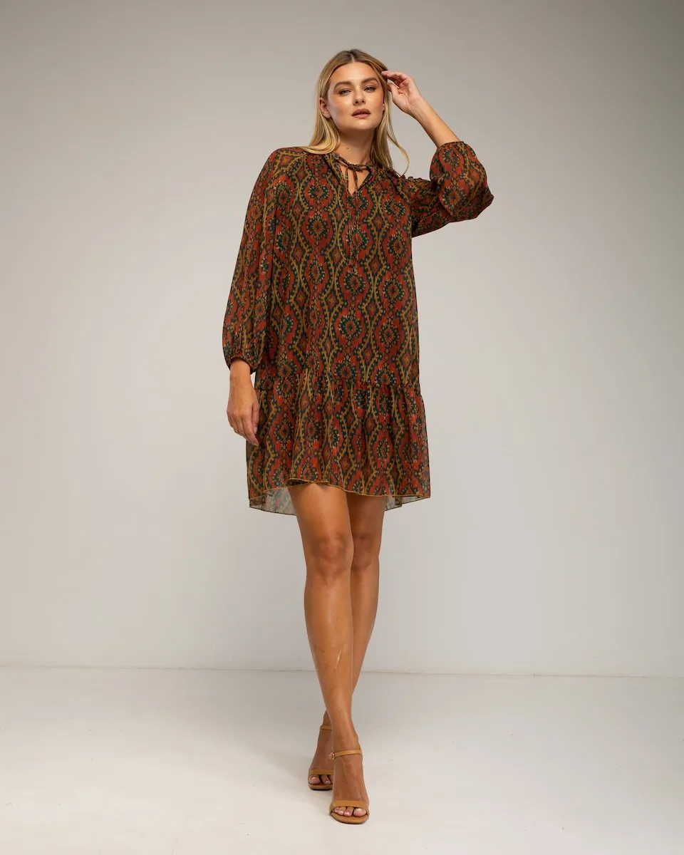 Платье с геометрическим принтом и расклешенным подолом Tantra, бордовый
Платье с геометрическим принтом и расклешенным подолом Tantra, бордовый