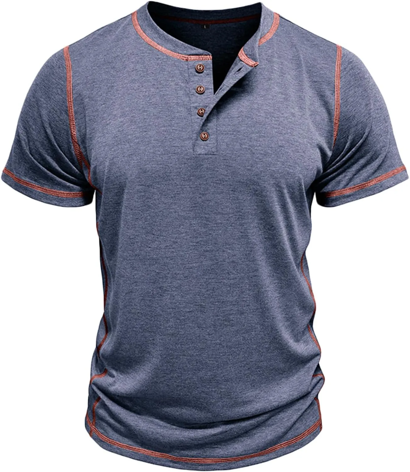 Мужская футболка хенли с коротким рукавом, V-образным вырезом и пуговицами
Мужская футболка хенли с коротким рукавом, V-образным вырезом и пуговицами